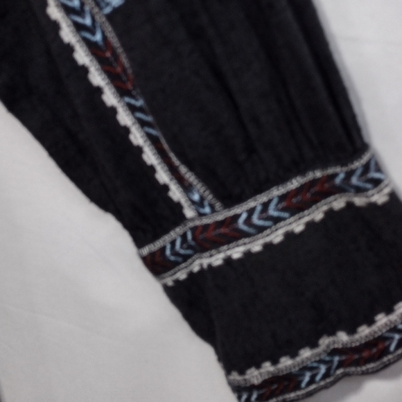 Free People All My Life Mini Dress Womens L Black Boho Retro 90s Y2K Cottagecore - Picture 5 of 12